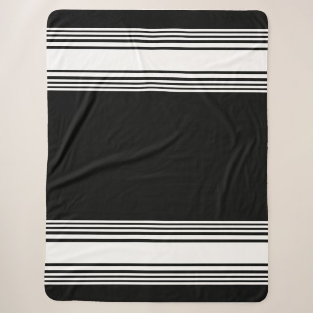 Schwarz-weißes Kontrastmuster Sherpadecke (Vorderseite)