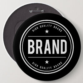 Schwarz-weißes kreisförmiges Abzeichen-Logo Button