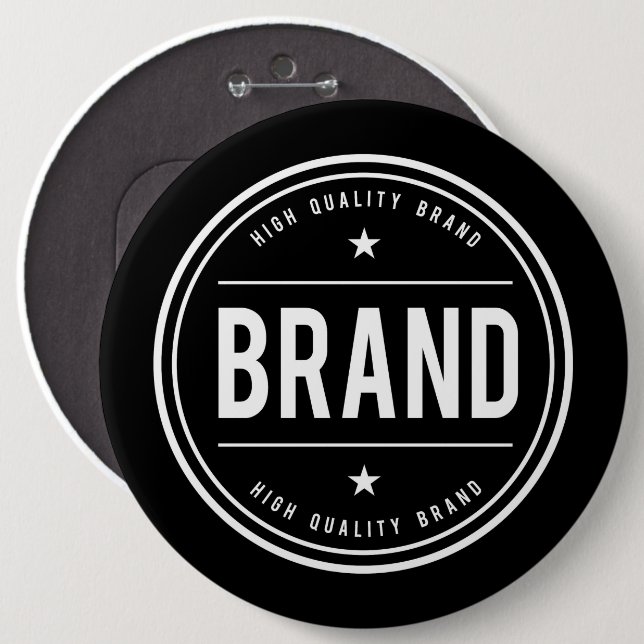 Schwarz-weißes kreisförmiges Abzeichen-Logo Button (Vorne & Hinten)