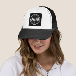 Schwarz-weißes kreisförmiges Abzeichen-Logo Truckerkappe