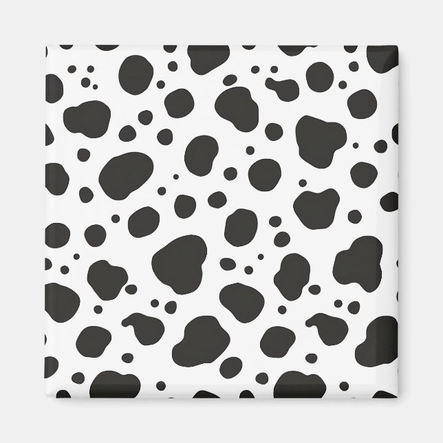 Schwarz-weißes Kuhmuster Magnet (Vorne)
