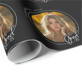 Schwarz-weißes kundenspezifisches Foto Moderner Gr Geschenkpapier