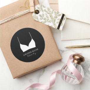 Schwarz-weißes Logo für die Boutique von Fingerabd Runder Aufkleber