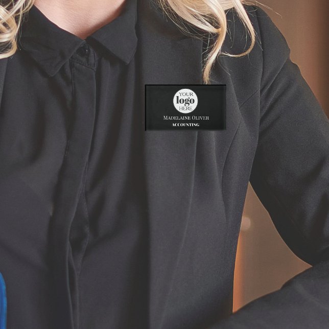 Schwarz-weißes Logo für Mitarbeiter Namenschild (Von Creator hochgeladen)