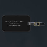 Schwarz-weißes Minimalistisches Beruflich personal Gepäckanhänger<br><div class="desc">Ein beruflich-schwarz-weißes Gepäckanhänger mit minimalistischem Gepäck für Geschäftsreisende. Einfach und beruflich. Fügen Sie bis zu 5 Zeilen Text hinzu.</div>