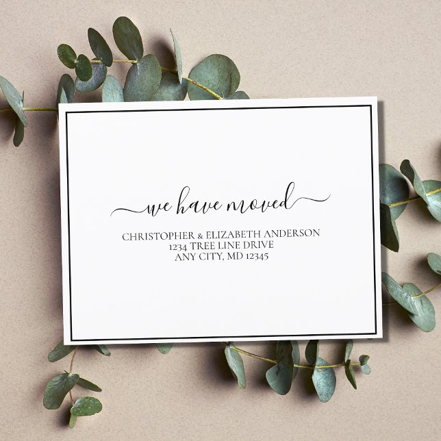 Schwarz-weißes Minimalistisches einfaches Skriptbe Ankündigungspostkarte (Von Creator hochgeladen)