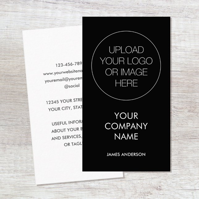 Schwarz-weißes Minimalistisches Logo Visitenkarte (Von Creator hochgeladen)