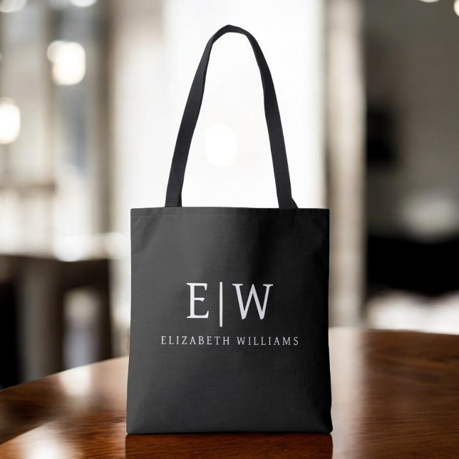 Schwarz-weißes Minimalistisches Monogramm-Elegant (Von Creator hochgeladen)