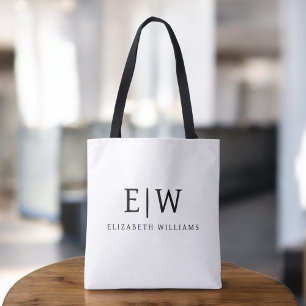 Schwarz-weißes Minimalistisches Monogramm-Elegant