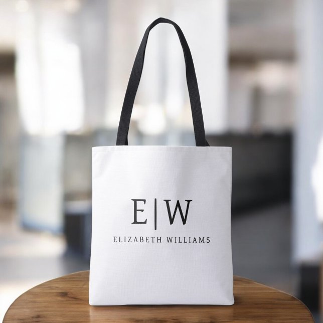 Schwarz-weißes Minimalistisches Monogramm-Elegant (Von Creator hochgeladen)