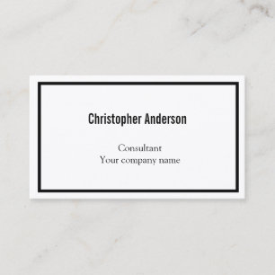Schwarz-weißes Minimalistisches Unternehmen Visitenkarte