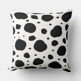 Schwarz-weißes modernes dalmatinisches Fleckenmust Kissen