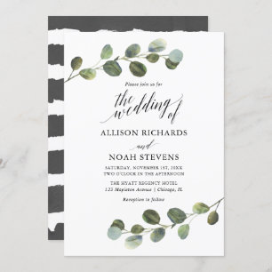 Schwarz-weißes modernes einfaches des einladung