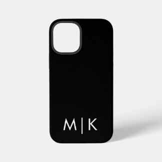 Schwarz-weißes modernes Monogramm iPhone 12 Mini Hülle