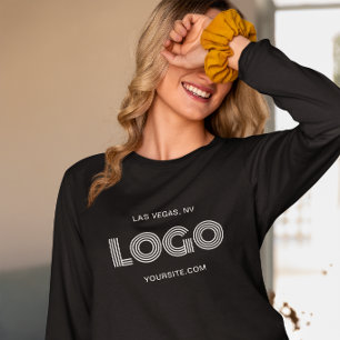 Schwarz-weißes modernes rechteckiges Logo T-Shirt