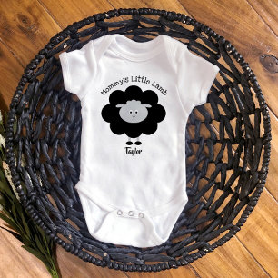 Schwarz-weißes Mommys Little Lamb Geschlecht Neutr Baby Strampler