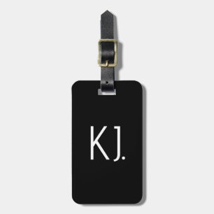 Schwarz-weißes Monogramm Anfangsbuchstaben Geschen Gepäckanhänger
