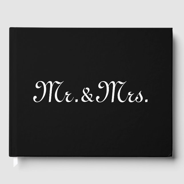 Schwarz-weißes Monogramm des w/Initials-Paares anp Gästebuch (Vorderseite)