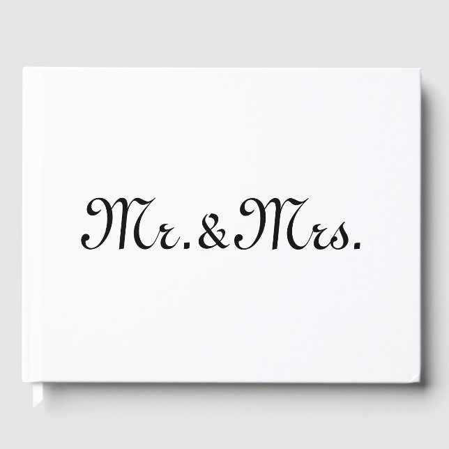 Schwarz-weißes Monogramm des w/Initials-Paares anp Gästebuch (Vorderseite)