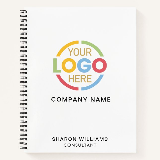 Schwarz-weißes Monogramm für moderne Business-Logo Notizbuch (Vorderseite)