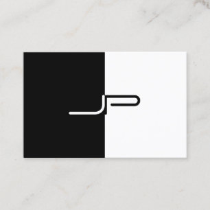 Schwarz-weißes Monogramm Initial Elegant Modernes  Visitenkarte