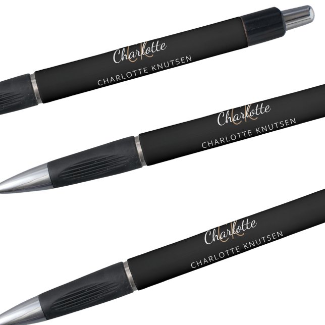 Schwarz-weißes Monogramm-Namensschild Kugelschreiber (Von Creator hochgeladen)