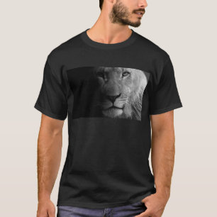 Schwarz-weißes Motivierend Leadership Lion Portrai T-Shirt