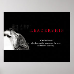 Schwarz-weißes Motivierend Leadership Wolf Poster