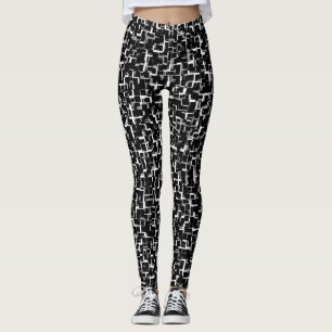 Schwarz-weißes Muster der digitalen Camouflage Leggings