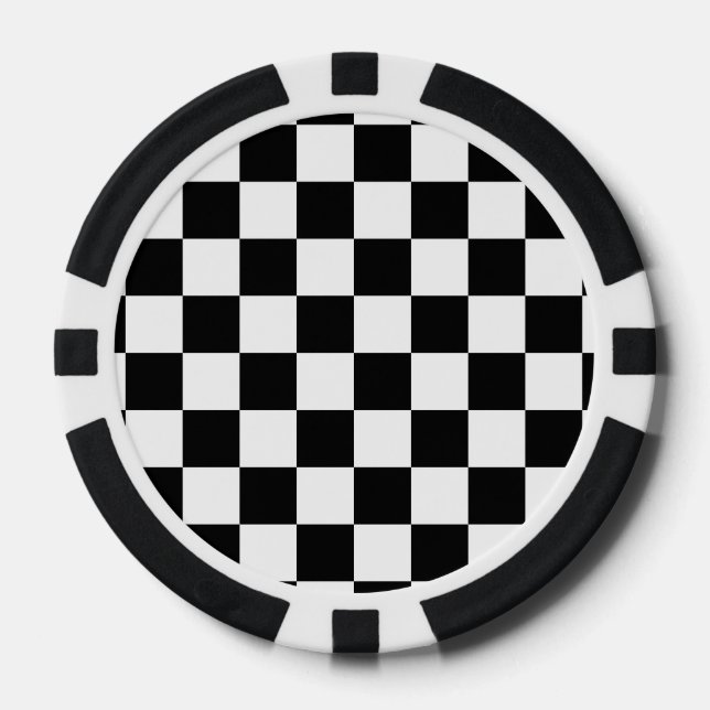 Schwarz-weißes Muster für die klassische Prüfplati Pokerchips (Vorderseite)