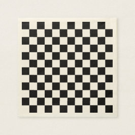 Schwarz-weißes Muster für die klassische Prüfplati Serviette