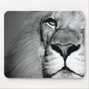 Schwarz-weißes Nah-up Lion Eye Mousepad