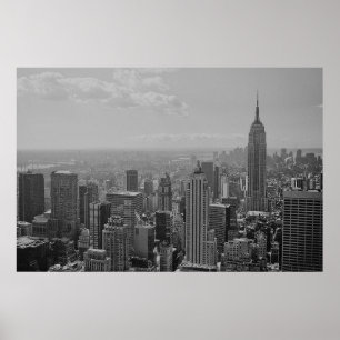 Schwarz-weißes New York Manhattan Panorama Poster