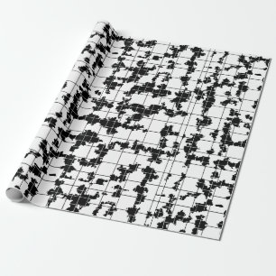 Schwarz-weißes organisches abstraktes Kunstdesign  Geschenkpapier