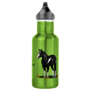 Schwarz-weißes Overo-Pinto-Pferd Trinkflasche