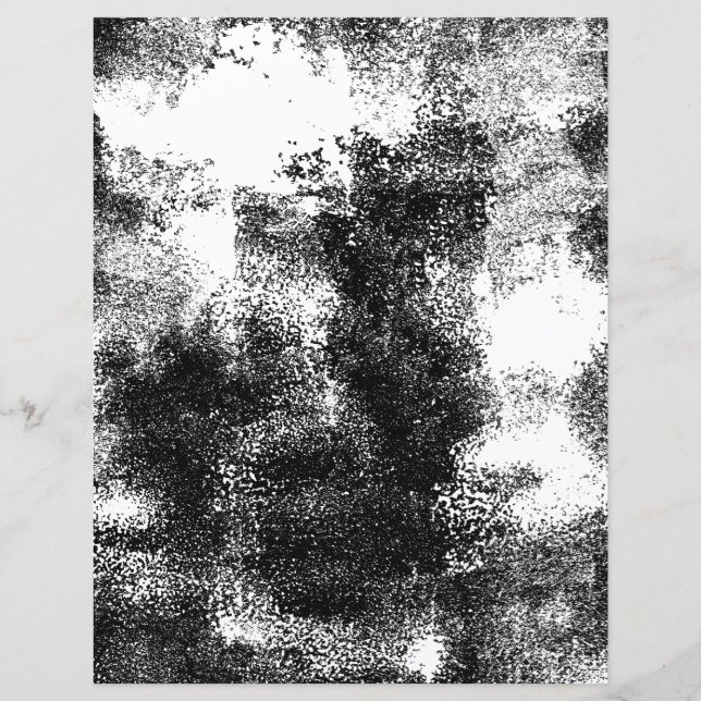 Schwarz-weißes Paint 2 Scrapbook Papier gestört (Vorderseite)