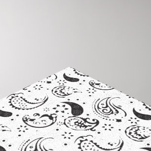 Schwarz-weißes Paisley-Muster – elegante Textilkun Leinwanddruck