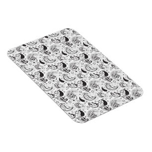 Schwarz-weißes Paisley-Muster – elegante Textilkun Magnet