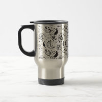 Schwarz-weißes Paisley-Muster – Elegante Textilkun