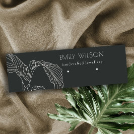 Schwarz-weißes Palmblätterbild Mini Visitenkarte