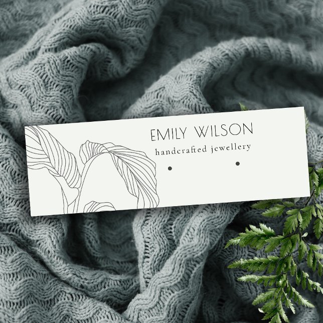 Schwarz-weißes Palmblätterbild Mini Visitenkarte (Von Creator hochgeladen)