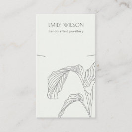 Schwarz-weißes Palmblätterbild Visitenkarte