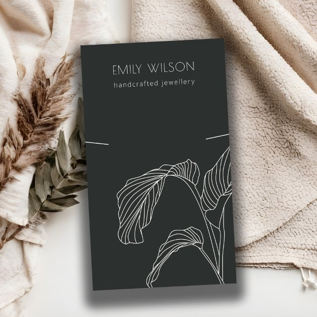 Schwarz-weißes Palmblätterbild Visitenkarte (Von Creator hochgeladen)