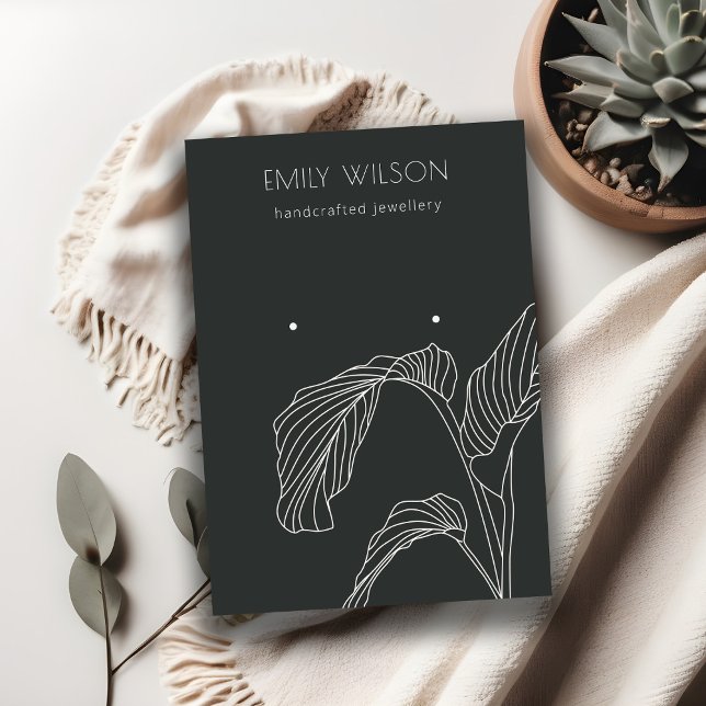 Schwarz-weißes Palmblätterbild Visitenkarte (Von Creator hochgeladen)