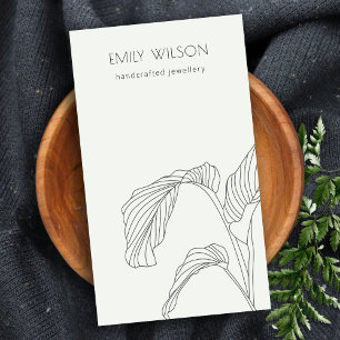 Schwarz-weißes Palmblätterblatt Schmuckstück Visitenkarte