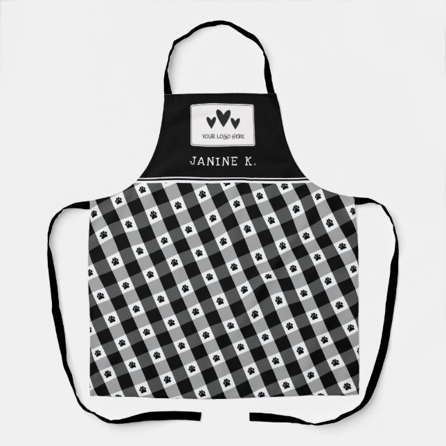 Schwarz-weißes PayPrint-Logo Schürze (Vorderseite)