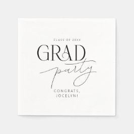 Schwarz-weißes Personalisiertes Minimalistisches P Serviette