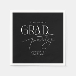 Schwarz-weißes Personalisiertes Minimalistisches P Serviette