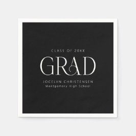 Schwarz-weißes Personalisiertes Minimalistisches P Serviette