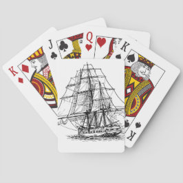 Schwarz-weißes Piratenschiff Spielkarten